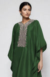 Emerald Green Kashmiri Tilla Embroidered Kaftan