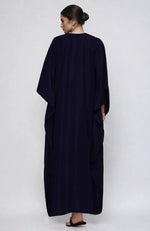 Midnight Blue  Kashidakari Embroidered Kaftan