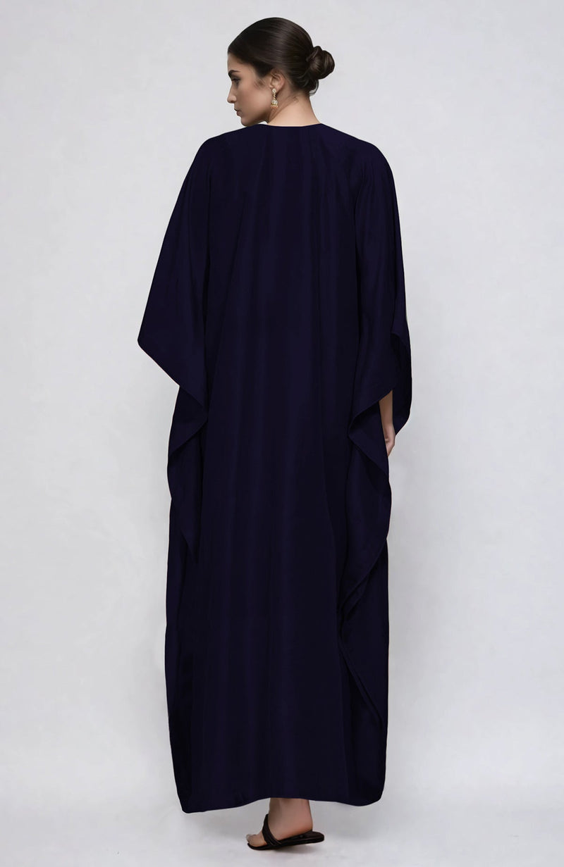 Midnight Blue  Kashidakari Embroidered Kaftan