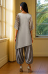 Grey Beads and Sequin Embroidered Tunic Kurta Set