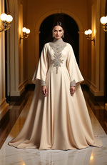 Ivory Bead and Crystal Embroidered Gown