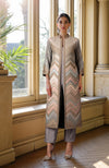Grey Beads and Sequin Embroidered Jacket set