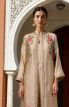 Beige Paper Mache Kashidakari Embroidered Set