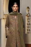 Regal Olive Paisley Embroidered Jacket Set