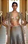 Golden Eclipse Ombre Sequin Hand Embroidered Lehenga Set
