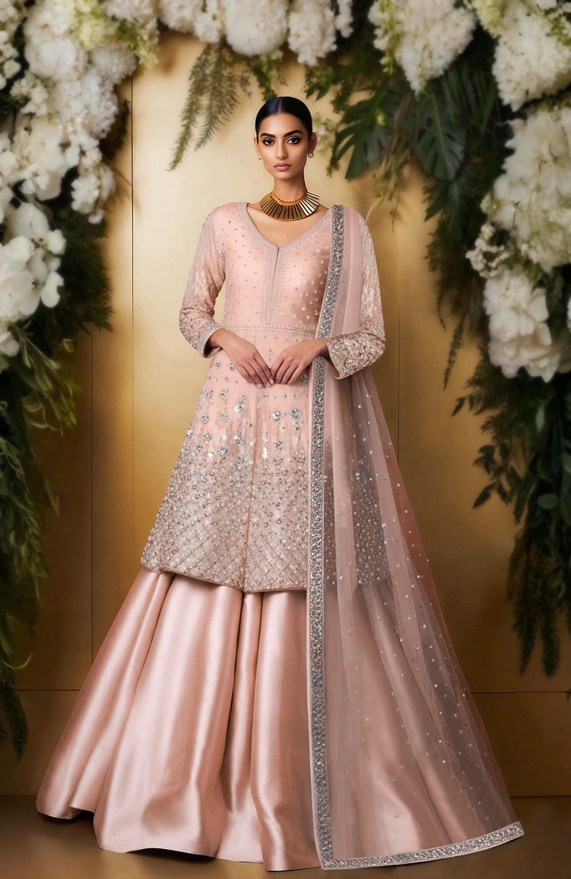 Ivory Elegance Bead & Crystal Embroidered Skirt set