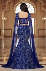 LAILA Sapphire Starlet Embroidered Corset Mermaid Lehenga Set