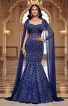LAILA Sapphire Starlet Embroidered Corset Mermaid Lehenga Set
