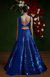 Royal Sapphire Sequin & Beads Embroidered Lehenga Set