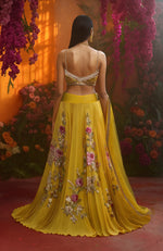 Golden Meadow Floral Embroidered Lehenga Set