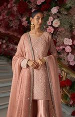Blush Pink Beads and Sequin Embroidered Sharara Set