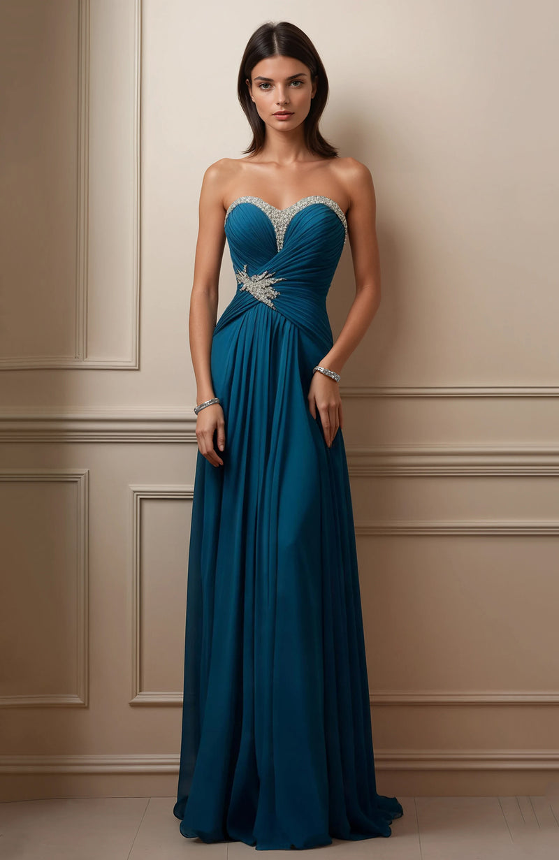 Celeste Crystal Drape Gown