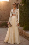 The Regal Threadwork Jacket Set – Ivory Gold