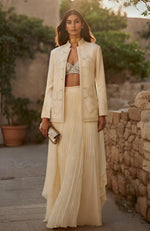 The Crescent Embroidered Jacket Set – Ivory Nude