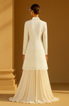 The Modern Muse Embroidered Jacket Set – Ivory Gold