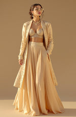 The Gilded Hour Jacket Set – Golden Nude