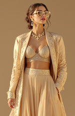 The Gilded Hour Jacket Set – Golden Nude
