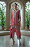 Slate Grey Asymmetric Embellished Kurta Set