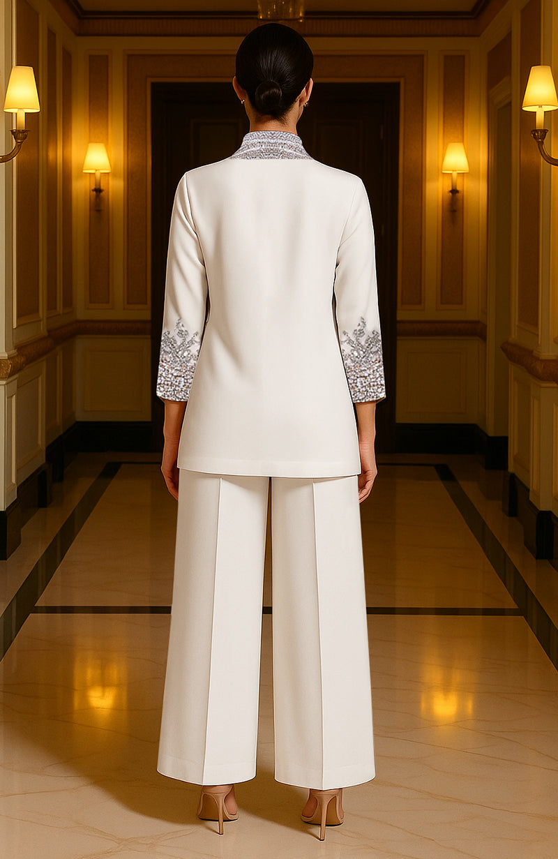 Ivory Royale Crystal Embroidered Ensemble