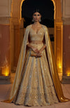 Auric Aura Mirror Embroidered Lehenga Set with Cape –  Couture Sangeet & Reception Ensemble | Jalwa by Talking Threads