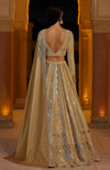 Auric Aura Mirror Embroidered Lehenga Set with Cape –  Couture Sangeet & Reception Ensemble | Jalwa by Talking Threads
