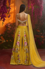 Golden Meadow Floral Embroidered Sharara Set