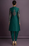 Zahra Embroidered Green Jacket Set
