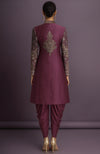 Zahra Embroidered Deep Plum Jacket Set