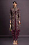 Zahra Embroidered Deep Plum Jacket Set