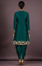 Mehr Embroidered Emerald Green Jacket Set