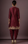 Inaya Embroidered Merlot Wine Jacket Set