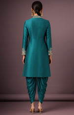 Aafreen Embroidered Jewel Teal Jacket set