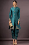Aafreen Embroidered Jewel Teal Jacket set