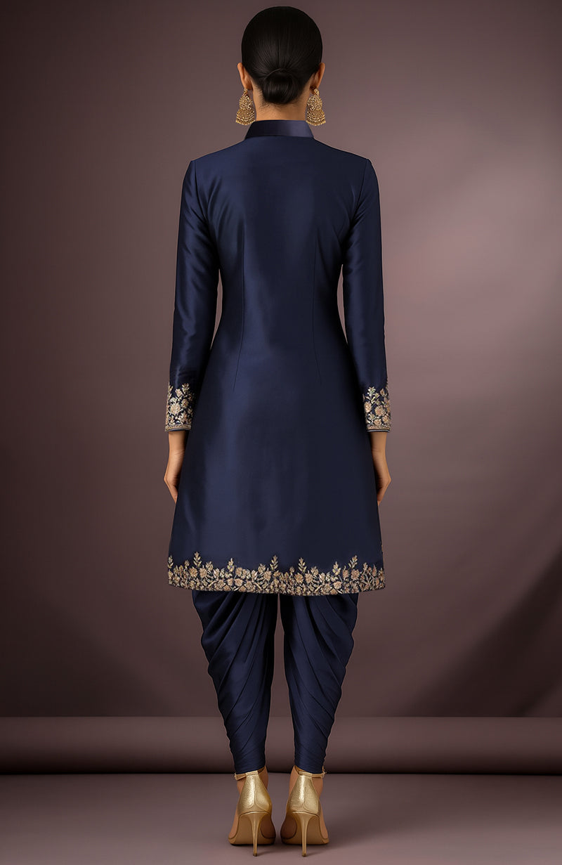Sitara Embroidered Midnight Navy Jacket Set