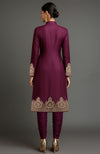 Ruqayya Embroidered Royal Plum Jacket Set