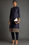 Raniya Embroidered Midnight Navy Jacket Set