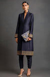 Noor Embroidered Midnight Blue Jacket Set