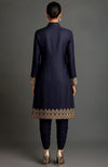 Noor Embroidered Midnight Blue Jacket Set
