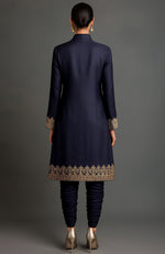 Noor Embroidered Midnight Blue Jacket Set