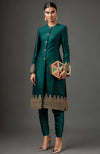 Ayra Embroidered Emerald Green Jacket Set