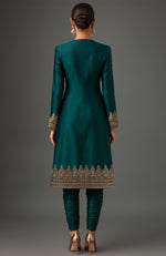 Ayra Embroidered Emerald Green Jacket Set
