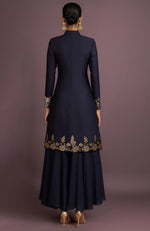Zimal Embroidered Midnight Navy Jacket Set