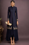 Zimal Embroidered Midnight Navy Jacket Set