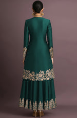 Ruhani Embroidered Emerald Green Jacket Set
