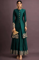 Ruhani Embroidered Maroon Jacket Set