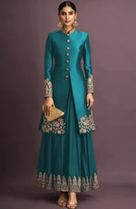 Ruhani Embroidered Maroon Jacket Set