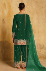 Gulbahaar Emerald Green Kashmiri Tilla Farshi Set
