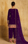 Gulbahaar Plum Kashmiri Tilla Farshi Set