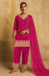 Gulbahaar Rani Pink Kashmiri Tilla Farshi Set