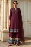 Deep Wine Embellishment Kurta Set